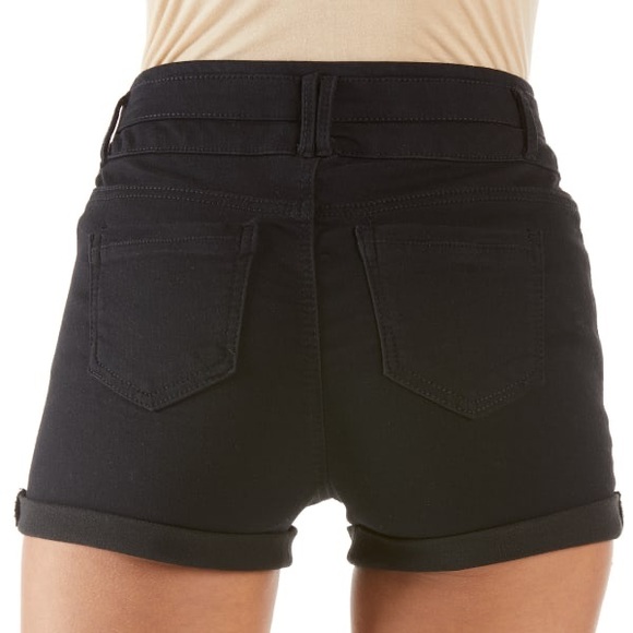 New Black Denim High Rise Shorts - Picture 2 of 6